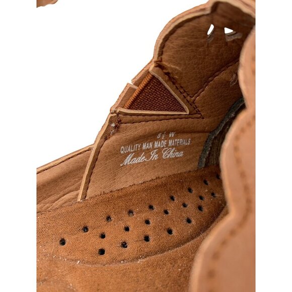 Womens 8.5 Brown Slip-On Mules With Cutout Design - Picture 7 of 8